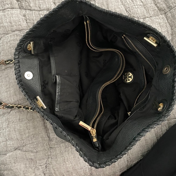Black and Gold Tory Burch Handbag - Picture 3 of 4